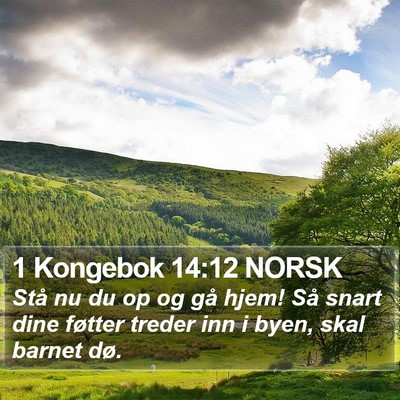 1 Kongebok 14:12 NORSK Bible Verse Image