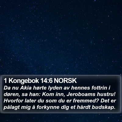 1 Kongebok 14:6 NORSK Bible Verse Image