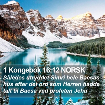 1 Kongebok 16:12 NORSK Bible Verse Image