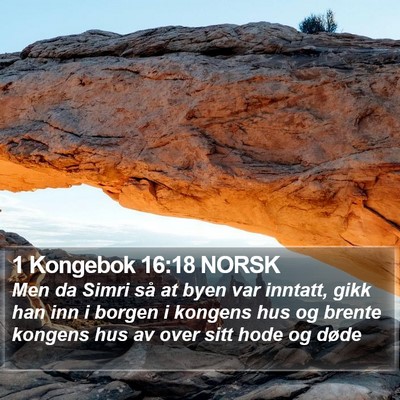 1 Kongebok 16:18 NORSK Bible Verse Image