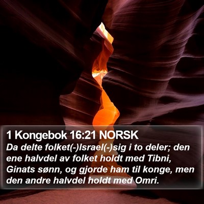 1 Kongebok 16:21 NORSK Bible Verse Image