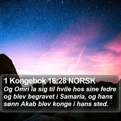 1 Kongebok 16:28 NORSK Bible Verse Image
