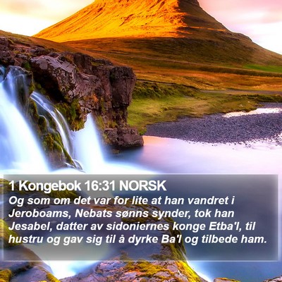 1 Kongebok 16:31 NORSK Bible Verse Image