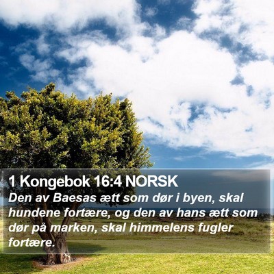 1 Kongebok 16:4 NORSK Bible Verse Image