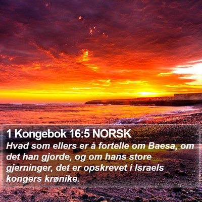 1 Kongebok 16:5 NORSK Bible Verse Image