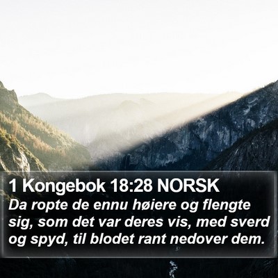 1 Kongebok 18:28 NORSK Bible Verse Image