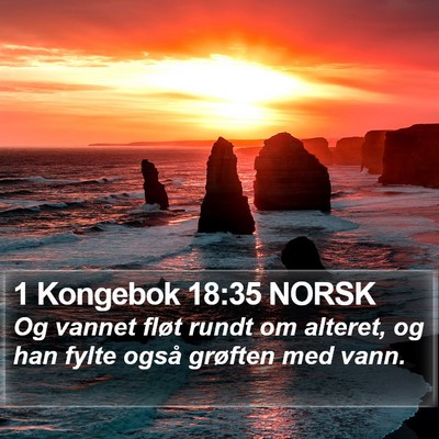 1 Kongebok 18:35 NORSK Bible Verse Image