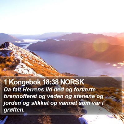 1 Kongebok 18:38 NORSK Bible Verse Image