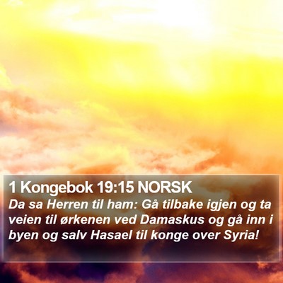 1 Kongebok 19:15 NORSK Bible Verse Image
