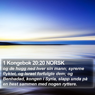 1 Kongebok 20:20 NORSK Bible Verse Image