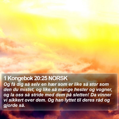 1 Kongebok 20:25 NORSK Bible Verse Image