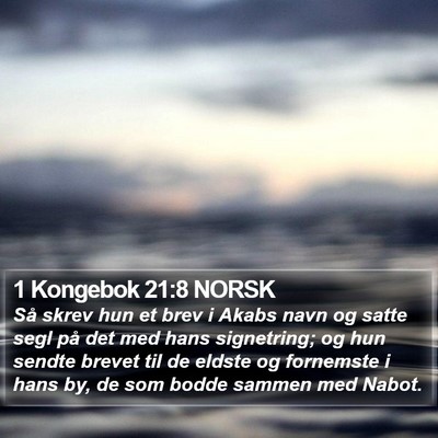1 Kongebok 21:8 NORSK Bible Verse Image