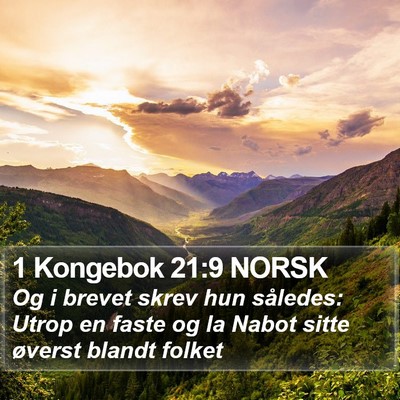 1 Kongebok 21:9 NORSK Bible Verse Image