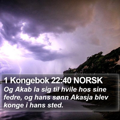 1 Kongebok 22:40 NORSK Bible Verse Image