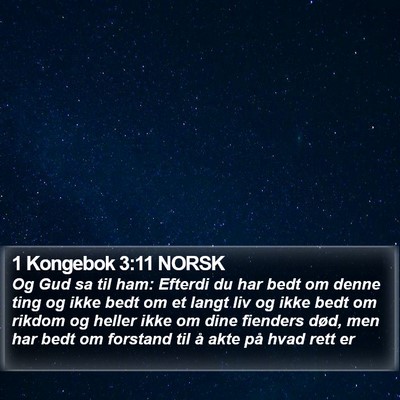 1 Kongebok 3:11 NORSK Bible Verse Image