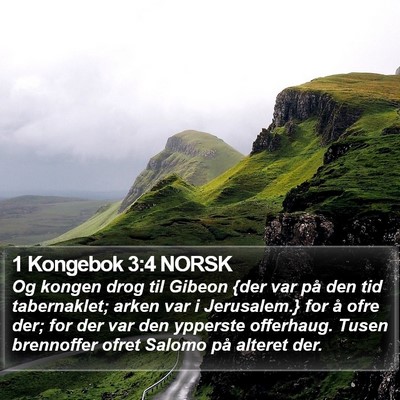 1 Kongebok 3:4 NORSK Bible Verse Image