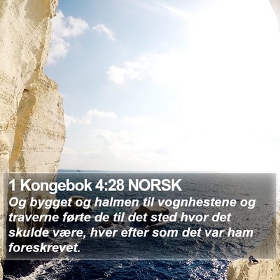 1 Kongebok 4:28 NORSK Bible Verse Image