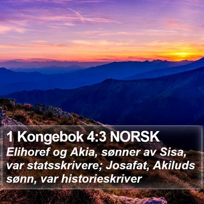 1 Kongebok 4:3 NORSK Bible Verse Image