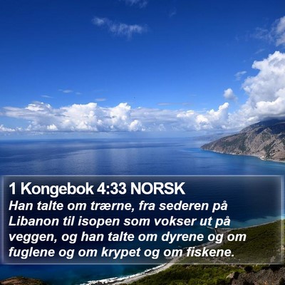 1 Kongebok 4:33 NORSK Bible Verse Image