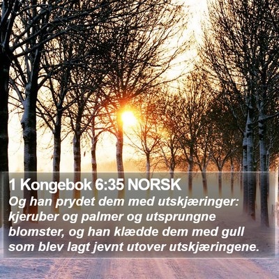 1 Kongebok 6:35 NORSK Bible Verse Image