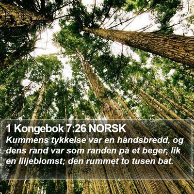 1 Kongebok 7:26 NORSK Bible Verse Image