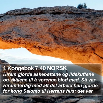 1 Kongebok 7:40 NORSK Bible Verse Image