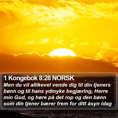 1 Kongebok 8:28 NORSK Bible Verse Image