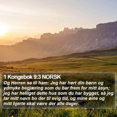 1 Kongebok 9:3 NORSK Bible Verse Image