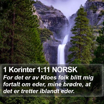 1 Korinter 1:11 NORSK Bible Verse Image