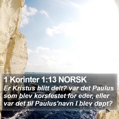 1 Korinter 1:13 NORSK Bible Verse Image