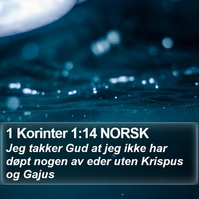 1 Korinter 1:14 NORSK Bible Verse Image