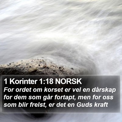 1 Korinter 1:18 NORSK Bible Verse Image