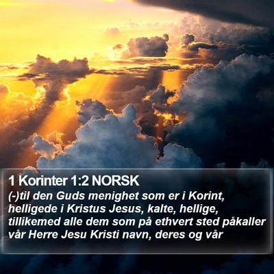 1 Korinter 1:2 NORSK Bible Verse Image