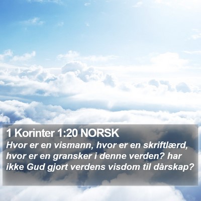1 Korinter 1:20 NORSK Bible Verse Image
