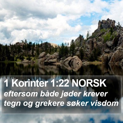 1 Korinter 1:22 NORSK Bible Verse Image
