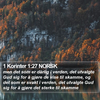 1 Korinter 1:27 NORSK Bible Verse Image