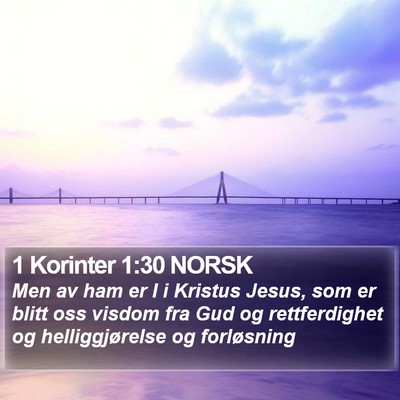 1 Korinter 1:30 NORSK Bible Verse Image