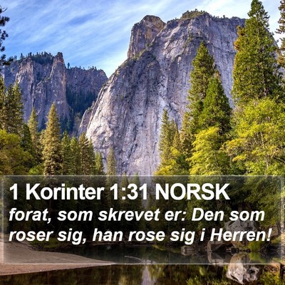 1 Korinter 1:31 NORSK Bible Verse Image