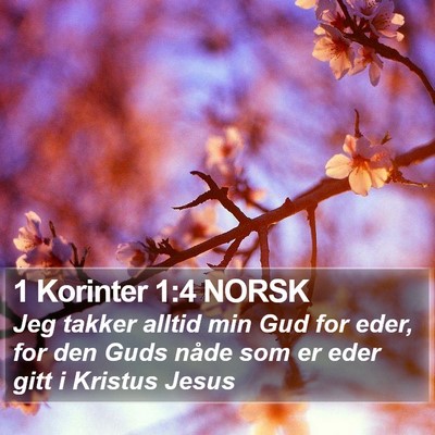 1 Korinter 1:4 NORSK Bible Verse Image
