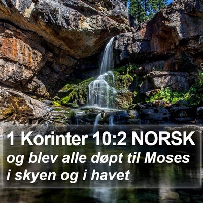 1 Korinter 10:2 NORSK Bible Verse Image