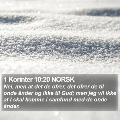 1 Korinter 10:20 NORSK Bible Verse Image