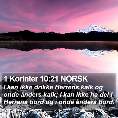 1 Korinter 10:21 NORSK Bible Verse Image
