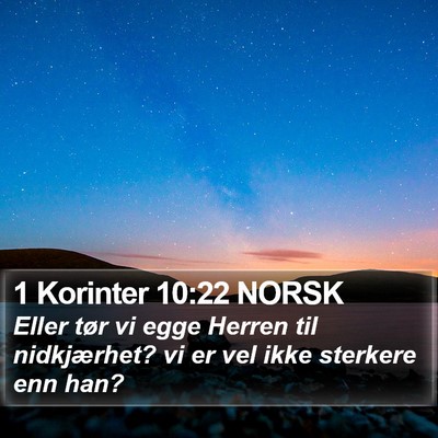 1 Korinter 10:22 NORSK Bible Verse Image