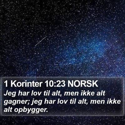1 Korinter 10:23 NORSK Bible Verse Image