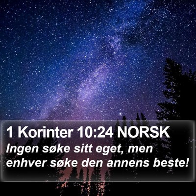 1 Korinter 10:24 NORSK Bible Verse Image