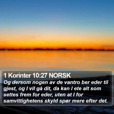 1 Korinter 10:27 NORSK Bible Verse Image
