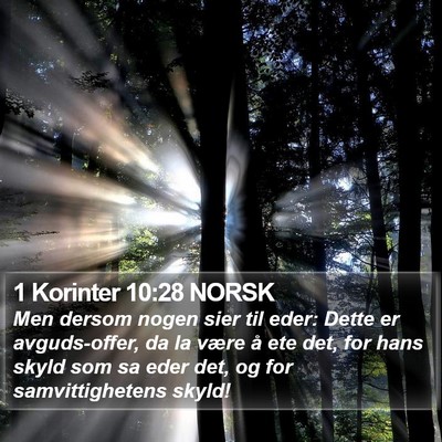 1 Korinter 10:28 NORSK Bible Verse Image