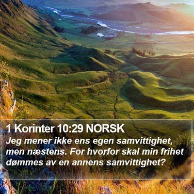 1 Korinter 10:29 NORSK Bible Verse Image