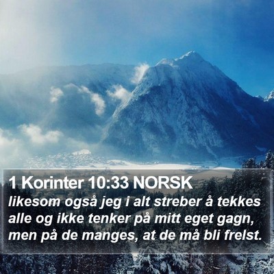1 Korinter 10:33 NORSK Bible Verse Image