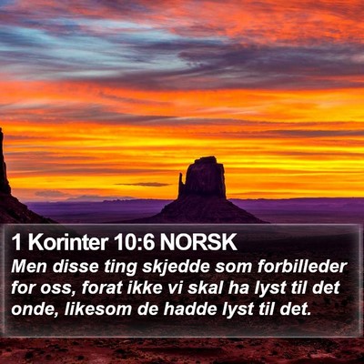 1 Korinter 10:6 NORSK Bible Verse Image